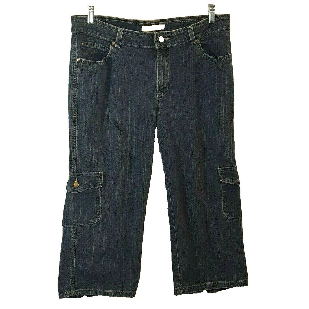 Lee Riders Women's Capri Pants Cropped‎ Cargo Jeans Copper Collection 34x20